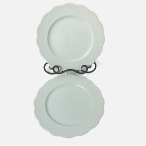 Dansk Japan Fransk Porcelain Dessert Salad Plates Set of 2 Scalloped Edge Ridges
